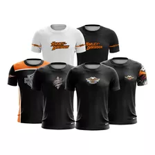 Kit 6 Camisas Camisetas Harley Davidson Casuais Brk C/ Uv50+