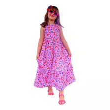 Vestido Longo Rodado Infantil Criança Menina