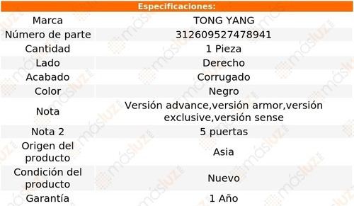 Estribo Derecho Corrug Nissan X-trail 15/17 Tong Yang Foto 2