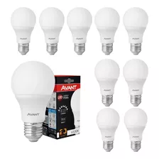 Lâmpada Led Bulbo Pêra 9w Branca Fria 6.500k Kit Com 10