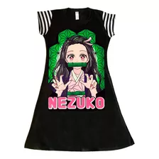 Vestido De Algodón Estampado Talles D 10 Al 16 Kuromi Nezuko