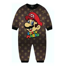 Macacão Pijama Super Mario Bros Infantil Nintendo Moletom