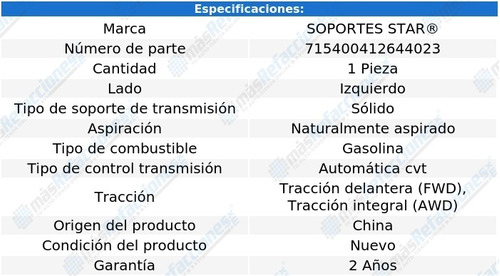 Soporte Caja Transmisin Cvt Izq Lancer L4 2.4l 09-17 Foto 2