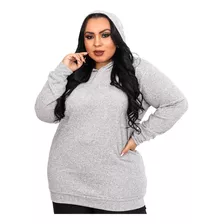 Vestido Moletom De Lãzinha Blusão Grande Feminino Plus Size 