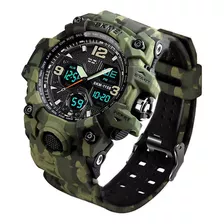 Reloj Hombre Skmei 1155 Cronometro Camuflado Militar Tactico Color De La Malla Camuflado Verde Color Del Bisel Camuflado Verde/negro Color Del Fondo Negro