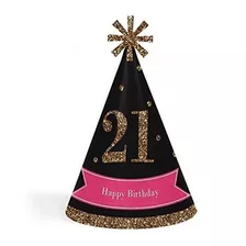 Finalmente 21 Girl - 21 Cumpleaños - Cono Feliz Cumpleaños D