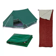 Combo Kit Para Camping: Lona + Carpa + Sobre Saco De Dormir
