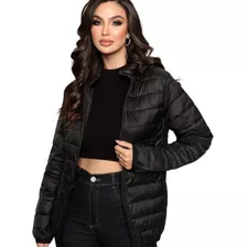 Jaqueta Feminina Frio Térmica Puffer Impermeável Blusa Capuz