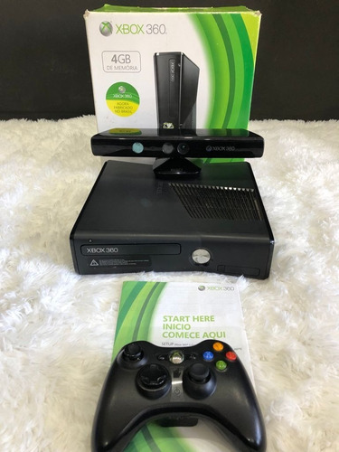 Console 360 Slim 4gb + 3 Jogos Standard Cor Matte Black - Xbox 360