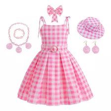 Vestido De Princesa Barbie, Vestido Halter A Cuadros, Conjun