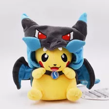  Pelúcia Pokémon Pikachu Cosplay Mega Charizard X 20cm 