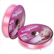 Fita Cetim Nº5 22 Mm Rolo Com 50 Metros Progresso Cor 009 - Rosa Pétala