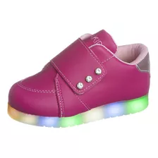 Tênis Feminino Led Infantil Com Strass Luzinha Pisca