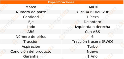 (1) Maza Del Izq/der Con Abs Ford F-150 V6 3.5l 11/14 Tmk Foto 2