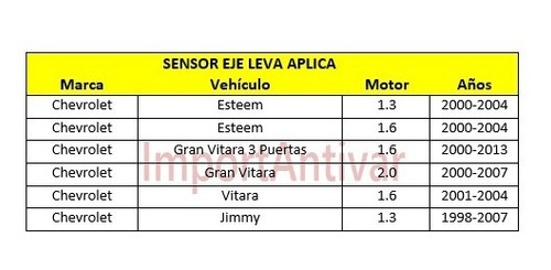 Sensor Eje Leva Chevrolet Esteem Vitara Grand Vitara Jimmy Foto 5