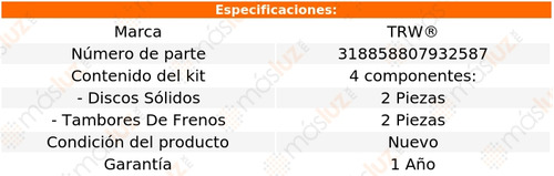 2 Discos + 2 Tambores Sedan L4 1.8l 1982/1983 Trw Foto 2