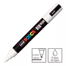 Caneta Posca Artística Medium Line Pc-5m 1.8 - 2.3mm Branca