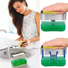 Dispenser Para Detergente Esponja Jabon 2 En 1 Cocina