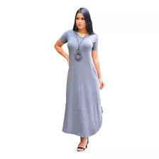 Vestido Longo Feminino Fenda Viscolycra Moda Festas Madrinha