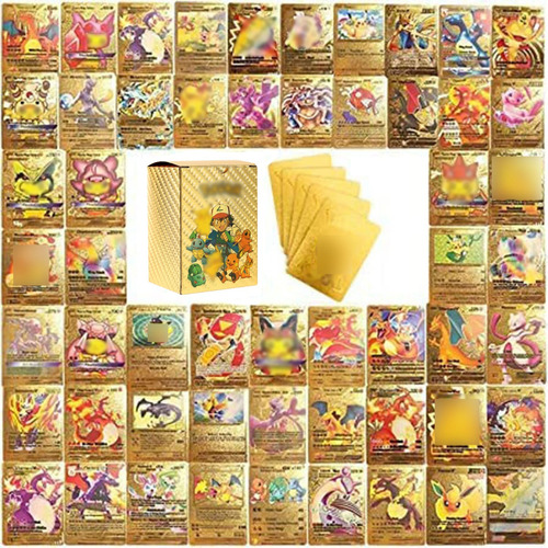 Tarjetas Cartas Gold Foil Vmax Raras Dorado Colección 55pzs