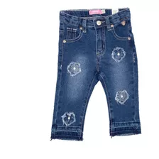 Jeans Beba Aplicaciones Flores En La Mis Denim Pillin