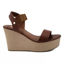 Sandalia Tipo Cuña Para Mujer Lob Footwear Café 48703958