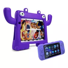 Bundle Tablet Vorago Pad-8-kids 4gb 64gb Android 13 + Arcade Color Morado