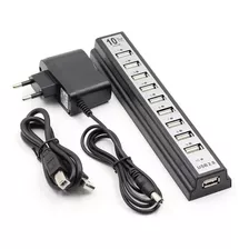 Carregador Adaptador 10 Portas Hub Extensor Ampliador Usb