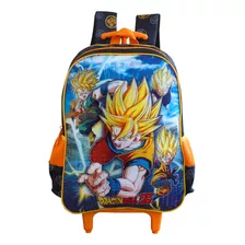 Mochila Infantil De Rodinhas Anime Dragon Ball Clio Style Cor Preto Desenho Do Tecido Super Saiyajin