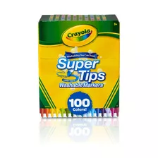 Crayola Supertips 100 Plumones Lavables Washable Niños