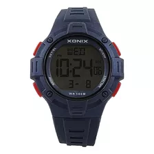 Reloj Digital Xonix Hombre Caucho Azul Crono Timer Dat-004