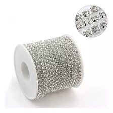 Strass Prata Em Metro - Corrente - Rolo Com 5mt - Prata Ss12