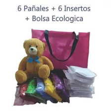 Kit 6 Pañales Ecológicos + 6 Insertos De 7 Campas De Bambu