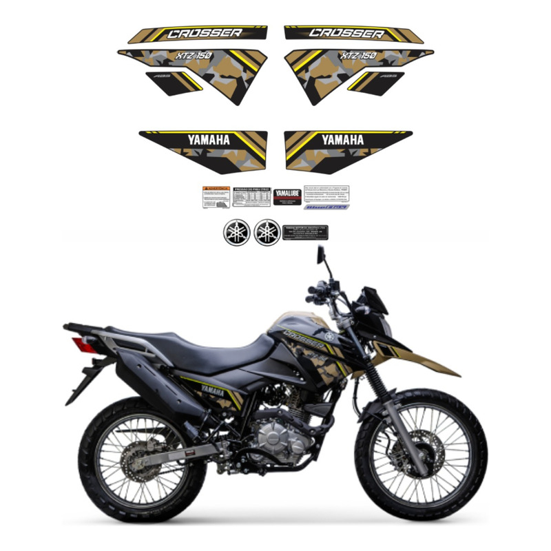 Adesivos Moto Yamaha Crosser Xtz 150 2014/2021 Faixa Tanque