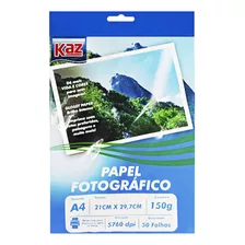 Papel Fotográfico Brilhante A4 Glossy 150g 50fls Qualidade