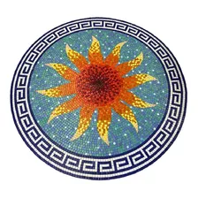 Mosaico Veneciano Figura Medallón Sol Para Alberca De 1.00m