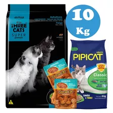 Three Cats Castrado Bola De Pelo Super Premium 10 Kg +regalo