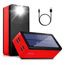 Cargador Solar, Portátil 50000 Mah Camping 6 Puertos Usb+c