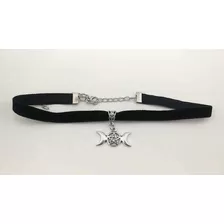 Choker Triple Diosa Wicca Goth Dark Gotico New Goth