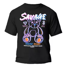 Remera Oso Savage Colores Diseño 100% Algodón