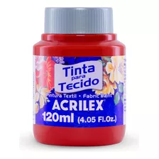 Tinta Para Tecido Fosca 120ml Acrilex - #04112 Cor 583-vermelho Tomate