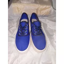 Zapatillas Dama Lona Azul