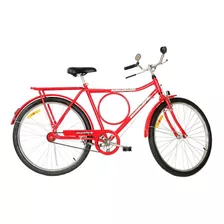 Bicicleta Barra Circular Monark Aro 26 Freio Varao Vermelha