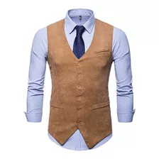 Chalecos De Traje Hombres Moda Cuello En V Solo Pecho