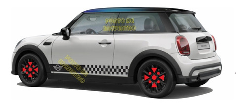 Stickers Franja Lateral + Espejos Para Mini Cooper Flag M1 Foto 3