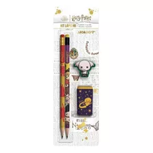 Kit Papelaria Fofa Harry Potter - Lápis Borracha E Apontador