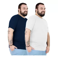 Kit 2 Camiseta Básica Plus Size Masculina Algodão Envoy