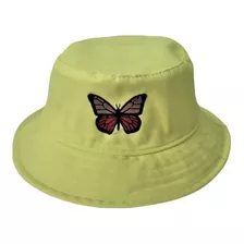 1 Chapéu Bucket Hat Bordado Borboleta Balde Cata Ovo