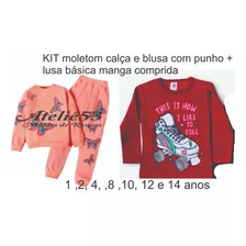 Kit Molde Costura Moletom Blusa E Calça + Blusa Infantil