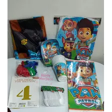 Kit Decoración Infantil Paw Patrol, Para 12 Personas.